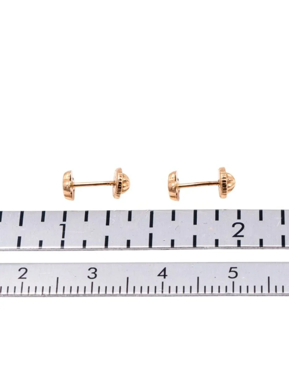 14K Yellow Gold Flower Moissanite Screw Back Stud Earrings Child Petite